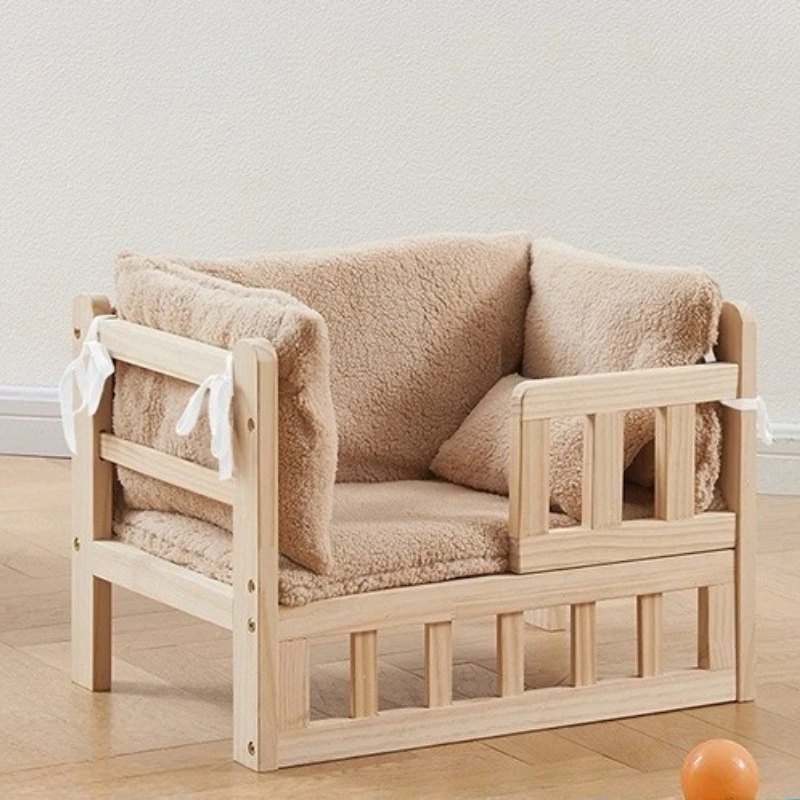 Cama para gatos de madera maciza, camas modernas para interiores para gatos, duraderas, a prueba de humedad, seguridad, pulido suave, camas para dormir, arena para gatos - imagen 5