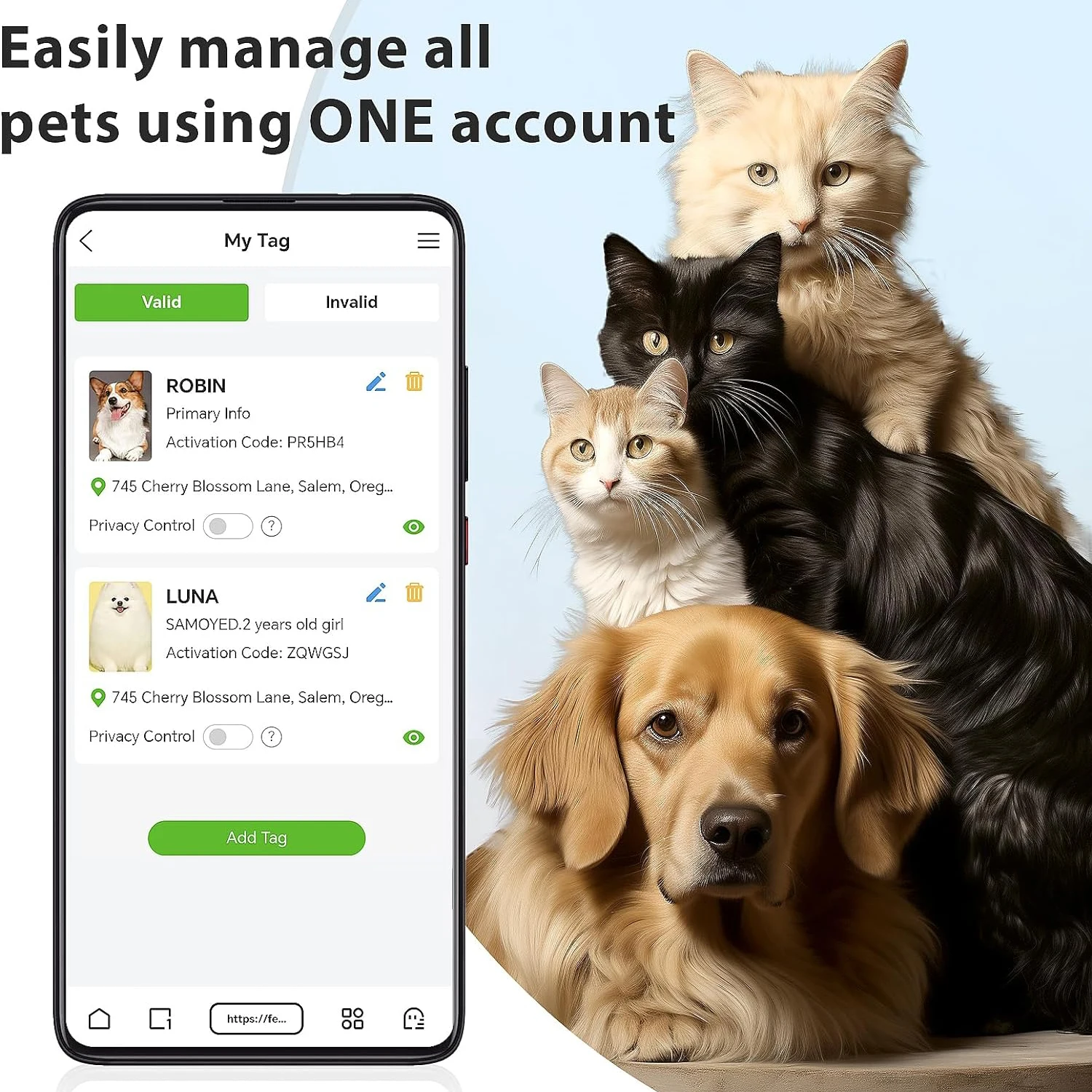 Accesorios para perros Etiqueta para perros con código QR, etiquetas para gatos, sin tarifa de suscripción, contacto para mascotas en línea, escaneo QR, recibe un correo electrónico de alerta de ubicación instantánea - imagen 4