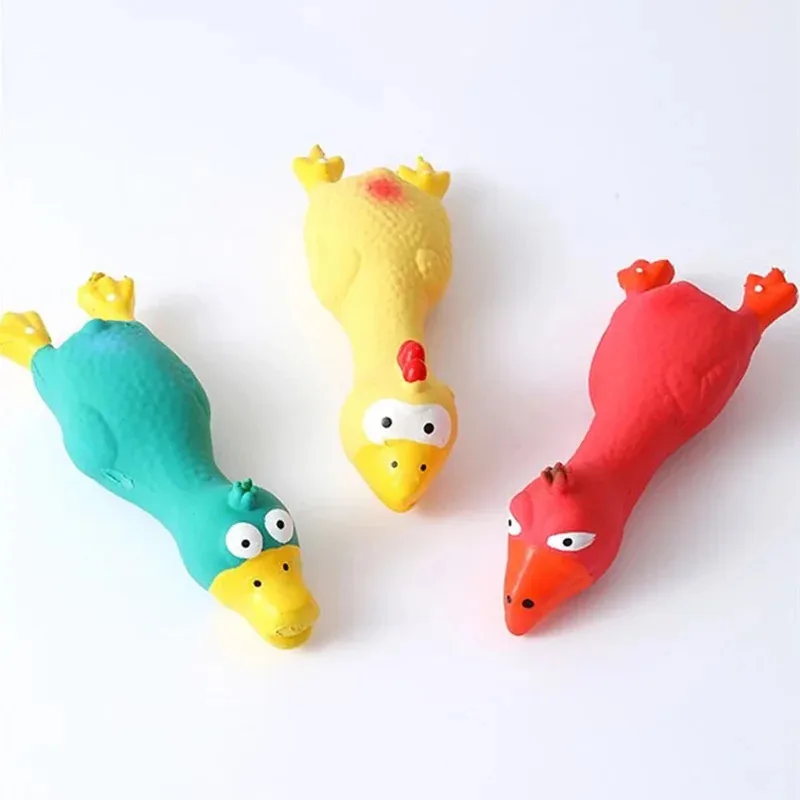 Juguete chirriante para perros con forma de pollo de látex, juguete masticable duradero para razas pequeñas y medianas, suministros interactivos para mascotas - imagen 2
