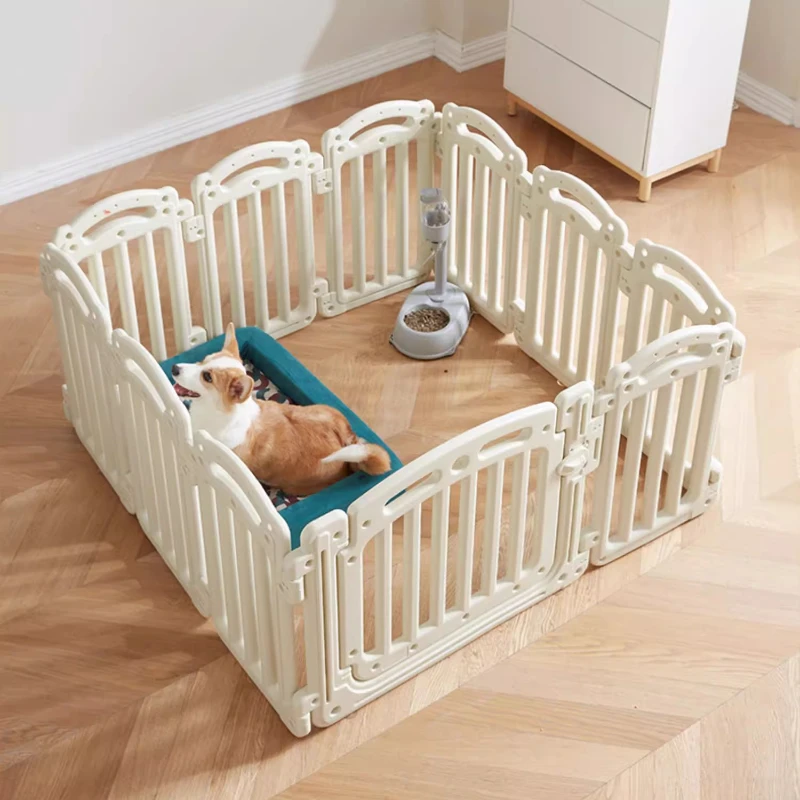 Valla de seguridad para perros de interior, recinto de actividades para perros con puerta, barrera de seguridad duradera para perros, vallas de jardín resistentes para exteriores, fácil de limpiar - imagen 2
