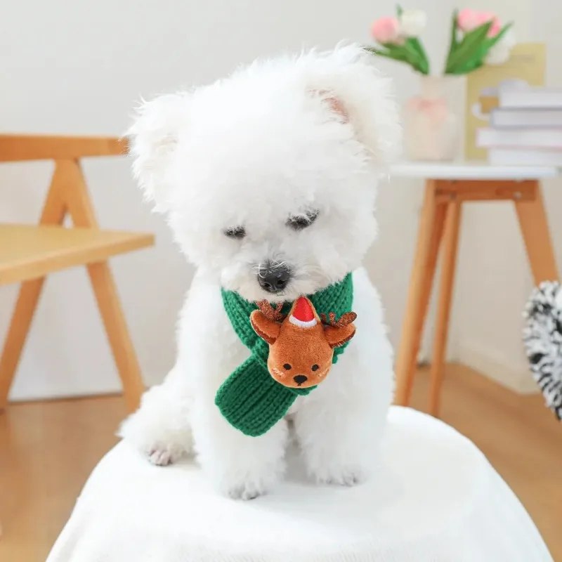 Alce perro regalo de Navidad invierno mascota tejido bufanda de Navidad suave cómodo cálido Año nuevo bufanda de Navidad gato cachorro Accesorios - imagen 3