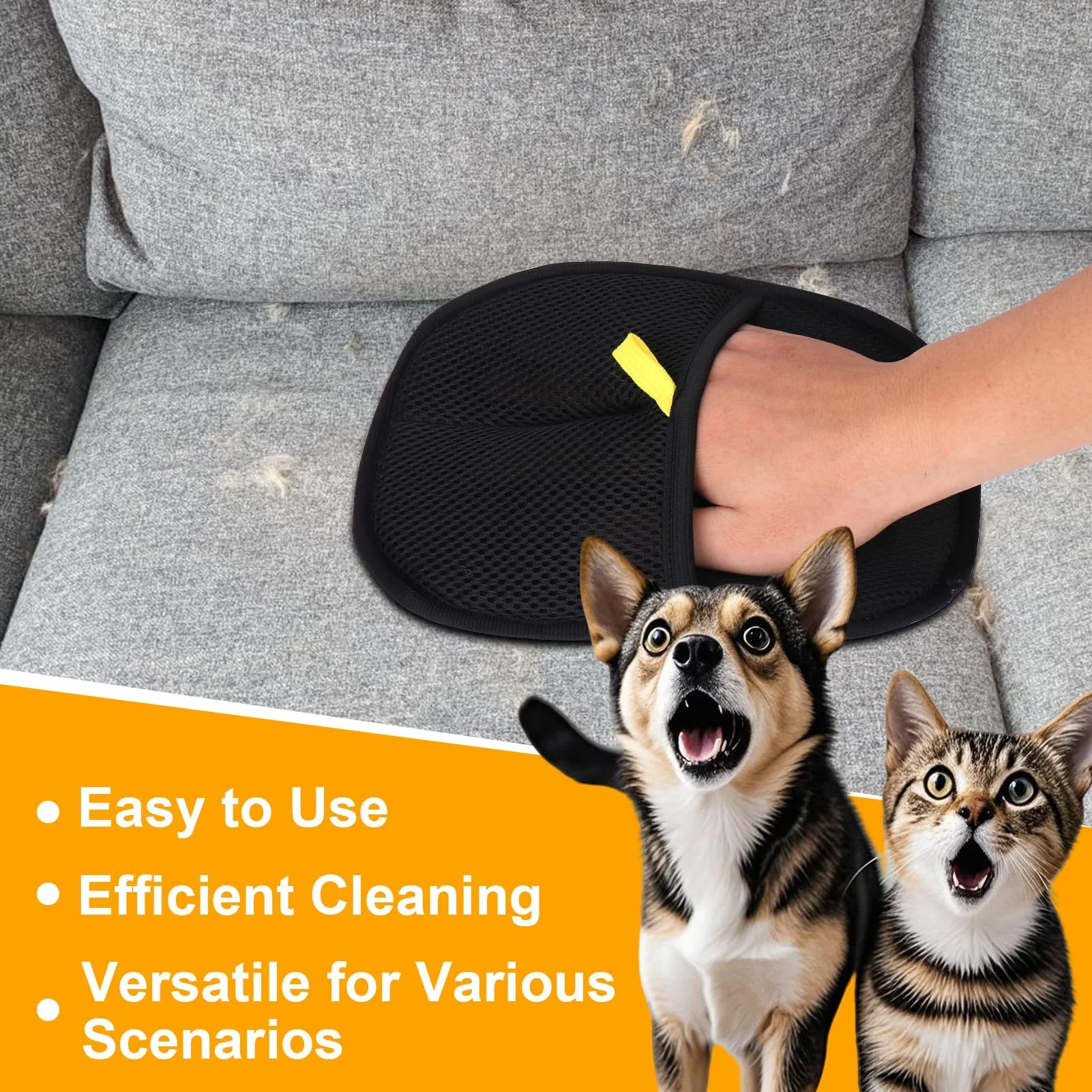 Guantes de aseo doble cara para gatos y perros – Ideales para baño y cepillado - imagen 2