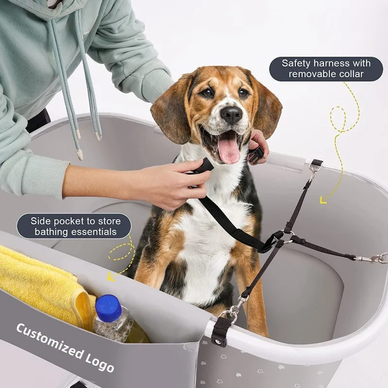 Bañera de altura ajustable para mascotas, bañera Universal para interiores y exteriores, estante de baño multifuncional para perros y gatos - imagen 3