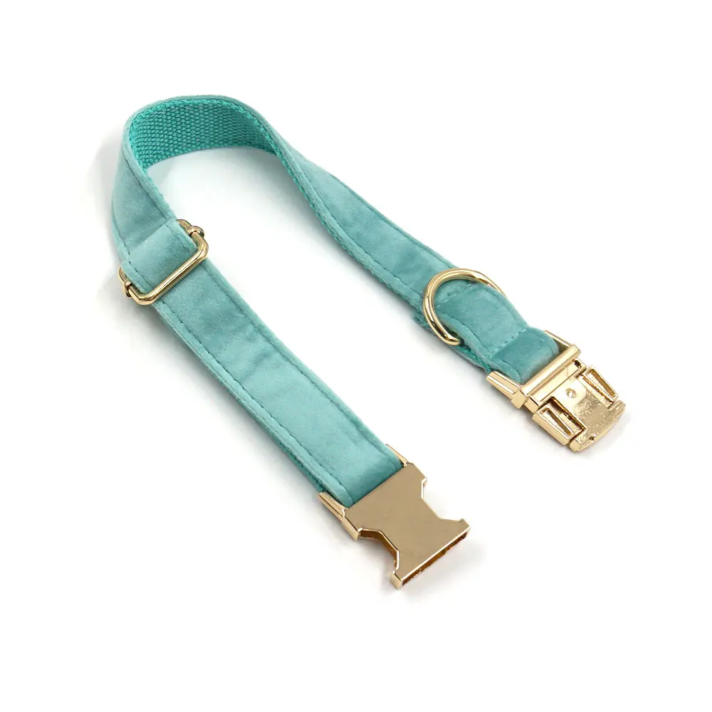 Arnés azul Tiffany para perro, Collar de perro personalizado de diseñador de lujo, grabado gratis, juego de arnés para cachorros de terciopelo suave ajustable - imagen 5
