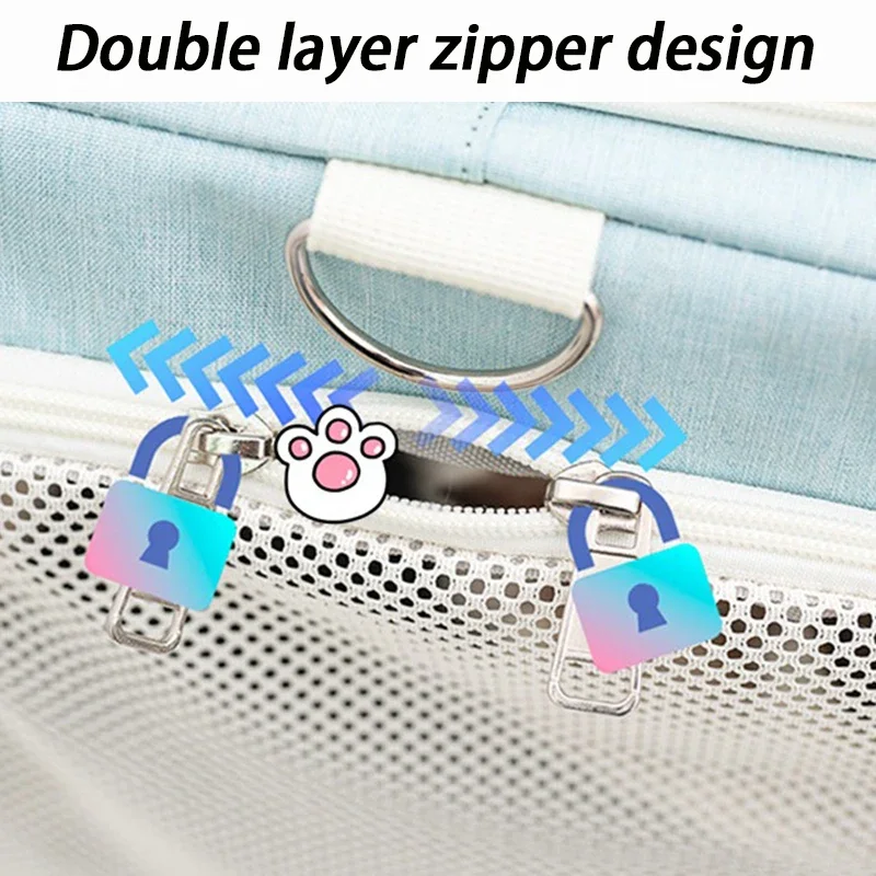 Bolsas de transporte plegables para gatos de 2 capas, Maleta de transporte de viaje, bolso para exteriores para gatos, bolsas de transporte de gran capacidad, suministros para mascotas - imagen 5