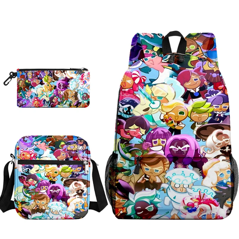 3 uds Cookie Run: mochila de galleta de leche de sombra del Reino, mochila escolar de dibujos animados, bolso de hombro para estudiantes, bolsas de almuerzo de leche de sombra, regalo - imagen 2