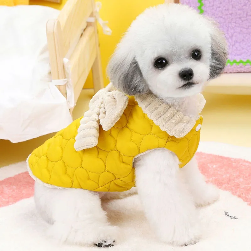 Warm Pet Dog Clothes Bow Dog Coat Winter Sleeveless Clothing For Small Medium Dogs Chihuahua Yorkie Puppy Vest Jacket Costume XS - imagen 3