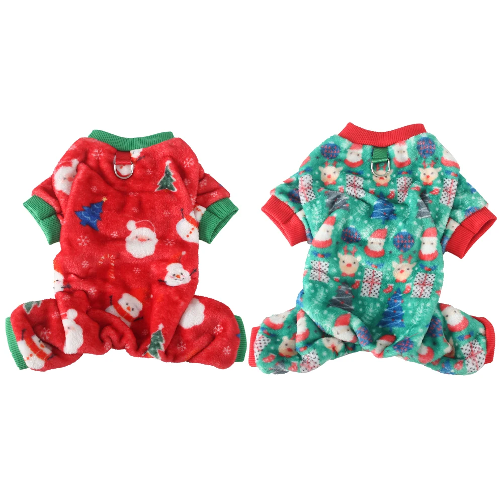 Ropa navideña bonita para perros, mono con estampado de Papá Noel para perros, ropa cálida y suave para Cosplay de Navidad, regalo de Navidad, 1 ud. - imagen 4
