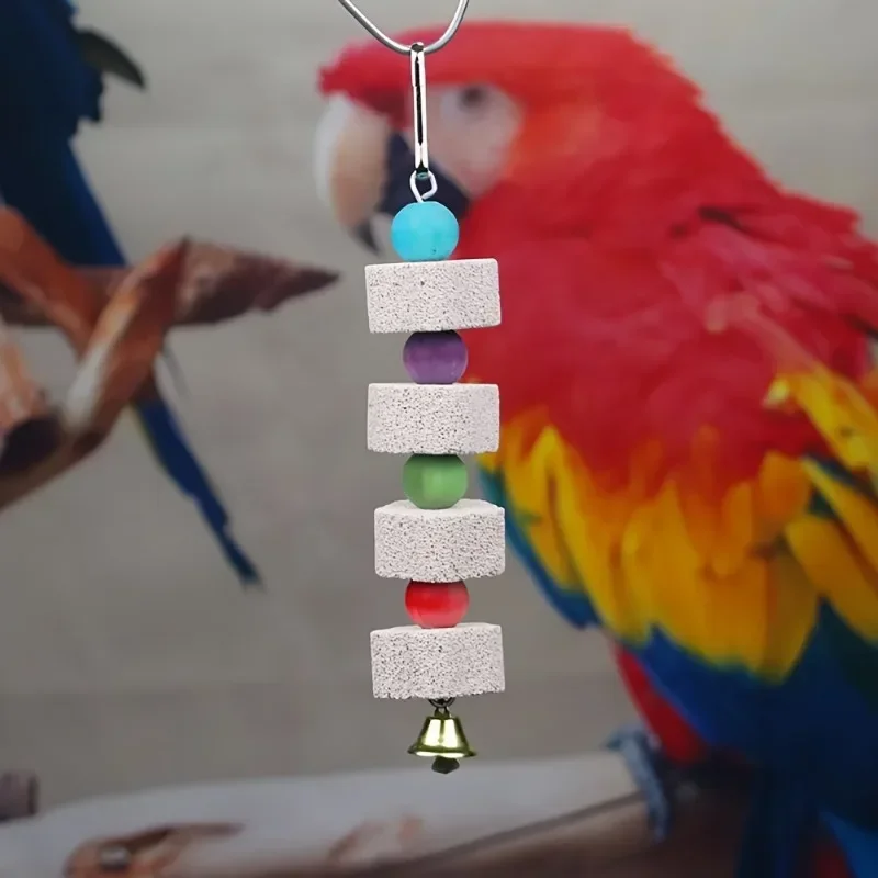 Juguete Molar para pájaros en forma de flor, piedra de molienda para loros, jaula para pájaros, juguete para periquito, Chinchilla, ardilla, accesorios para jaulas de pájaros - imagen 3