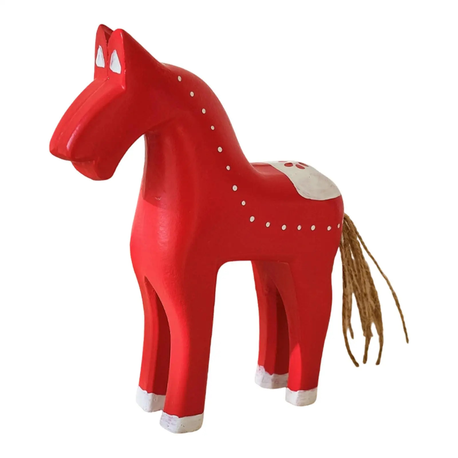 Wooden Horse Statue Figurine Collectible Desk Figure Minimalist Desktop Table Ornament for Shop Cabinet NightStand Bedroom