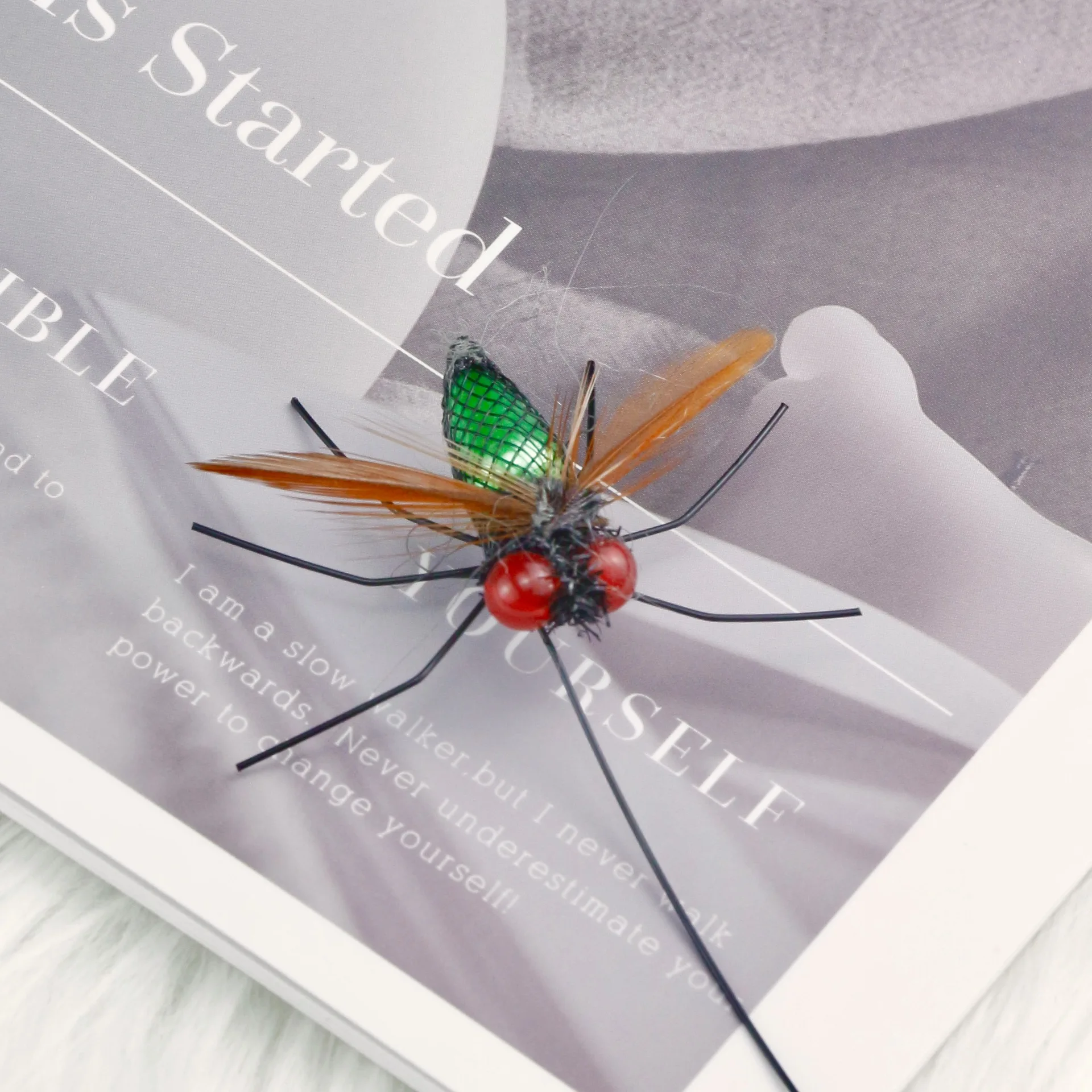 Juguete de gato con mosca simulada, 2 uds., reemplaza la cabeza, palo de burlas para gatos, varita interactiva, juguete para mascotas con insecto pequeño - imagen 5