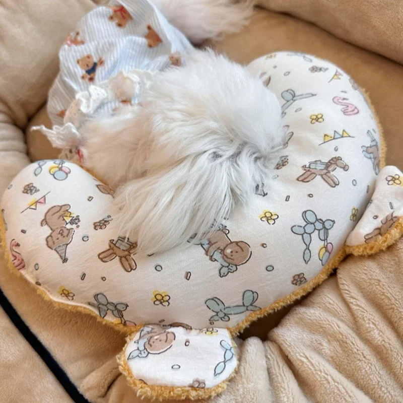 Almohada para dormir para perros, almohada para dormir para gatos, ropa de cama para mascotas, almohadas pequeñas estampadas para mascotas, peluche para perros y gatos, colchón para perros pequeños y medianos - imagen 3