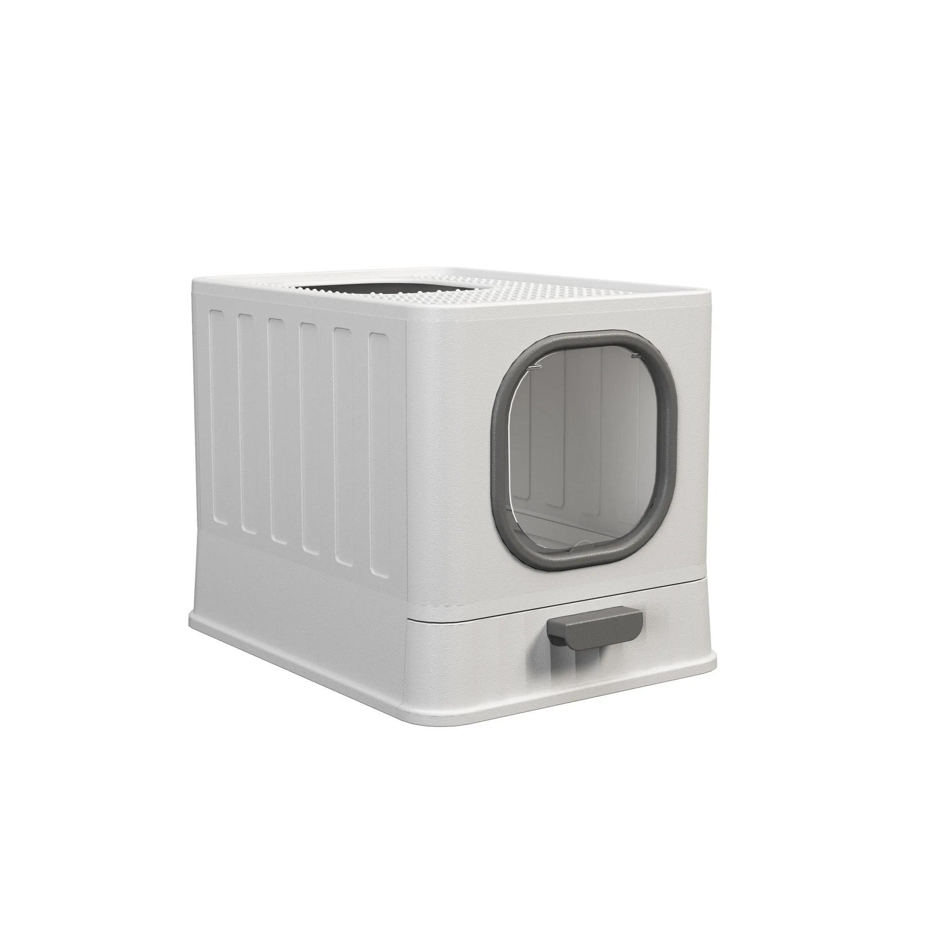 Caja de arena de plástico cerrada para gatos, productos de limpieza para mascotas, plegable, resistente a los olores, inodoro para gatos, productos para mascotas