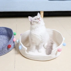 Cama nido acolchada de algodón para gatos y perros – Hecha a mano