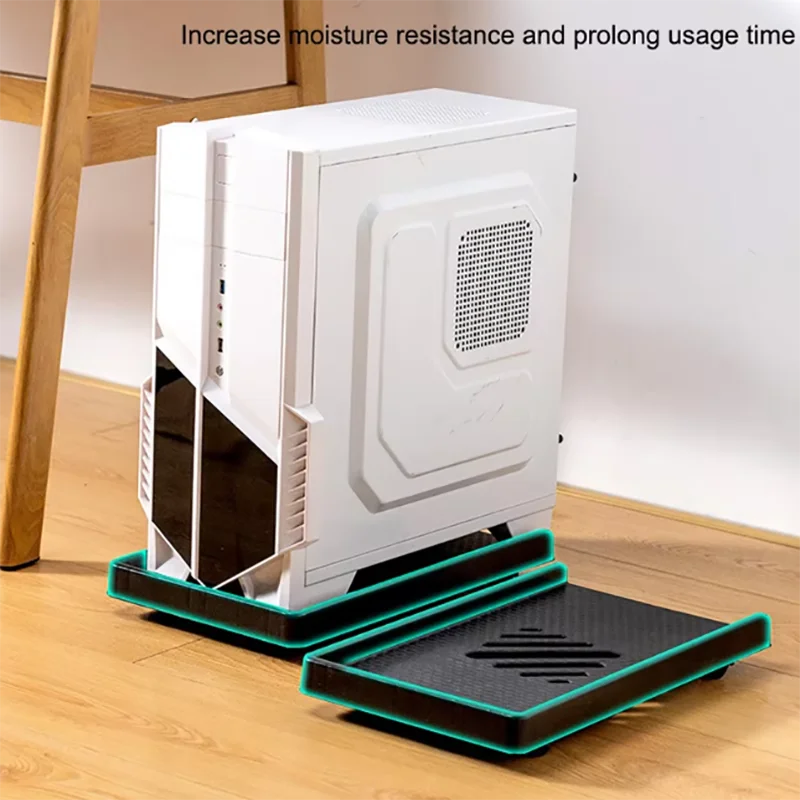 Soporte ajustable para CPU móvil, soporte de torre para ordenador, soporte de torre para PC ventilado, 4 ruedas rodantes para la mayoría de los PC debajo del soporte de escritorio - imagen 4