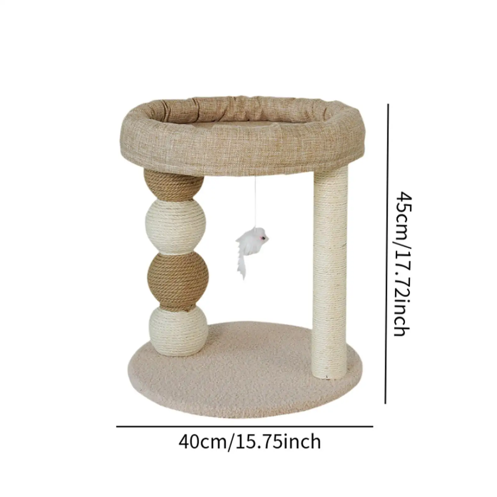 Cat Scratch Post for Indoor Cats,Small Cat Tree with Hang Ball,Interactive Toy,Cat Sisal Scratcher Tree Kitten Scratch