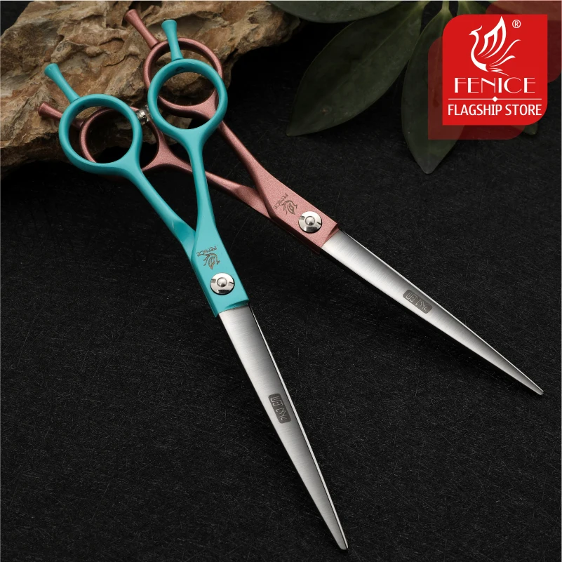 Fenice-Tijeras profesionales de mano izquierda para perros, productos de aseo para mascotas, recta, 6,5 pulgadas - imagen 4