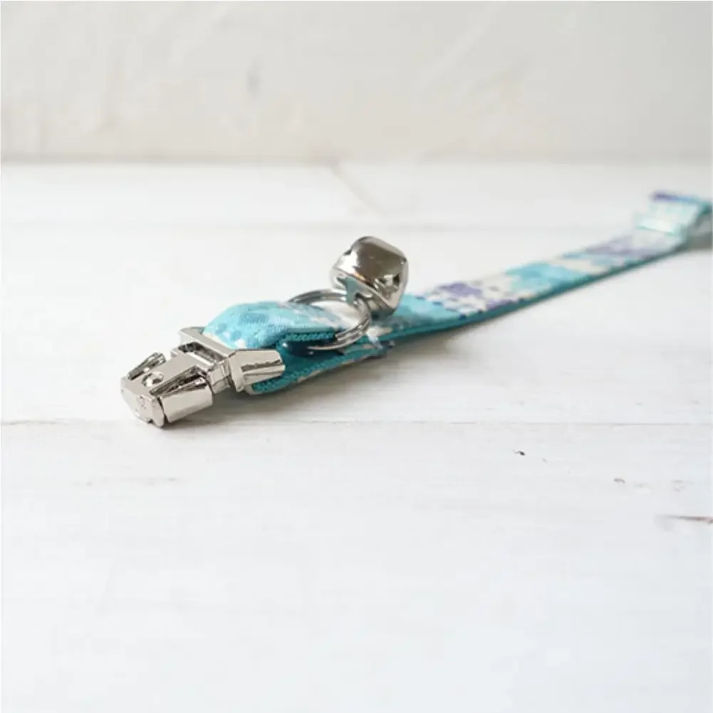 Collar de gato personalizado, nombre de identificación personalizado, contactos, hebilla de metal, collares de gato bohemios azules ajustables con campana - imagen 3
