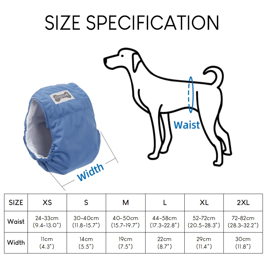 Pañales reutilizables para perros machos banda impermeable y lavables - imagen 2