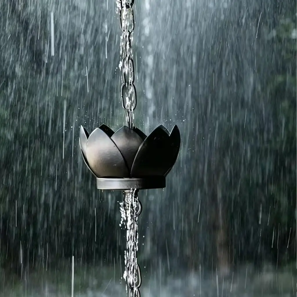 Cadena de lluvia exterior flor loto refrescante para gatos y perros - imagen 2