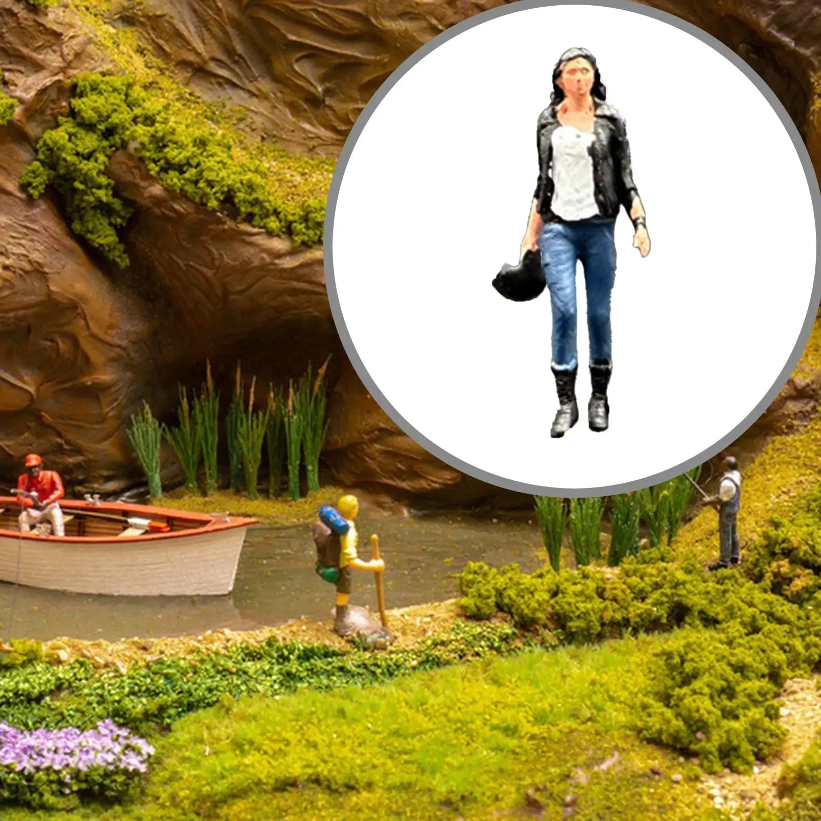 1/64 Miniature Figure, Mini-Person Figure, Motorcycle, Girl, Photography Prop, 1/64 Miniature Figure, Mini-Person Figure, Motorcycle, Girl, Photography Prop,