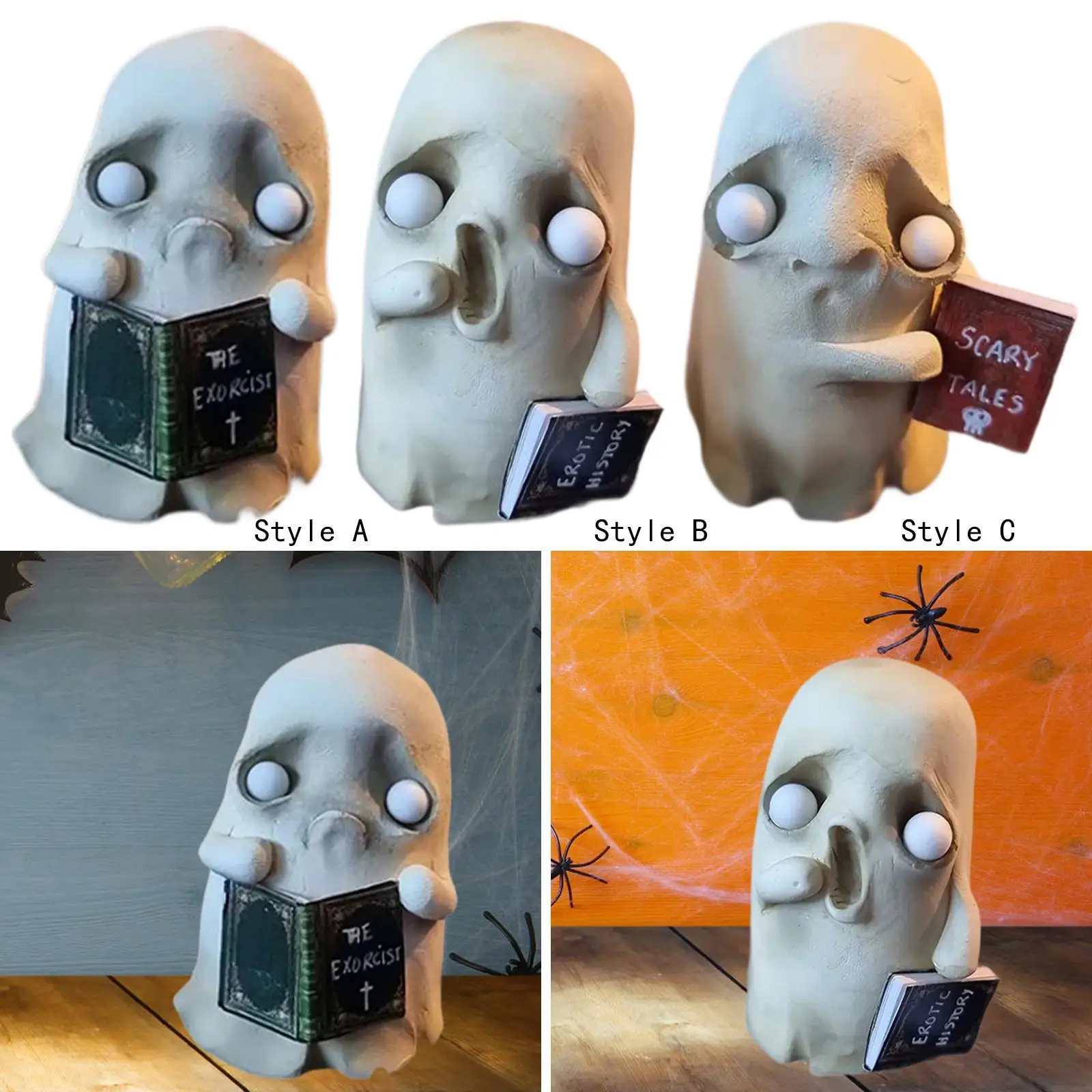 Miniature Ghost Figurine Cute Table Landscaping Accessories Holiday Festival Multifunctional Desktop Halloween Ghost Figurine