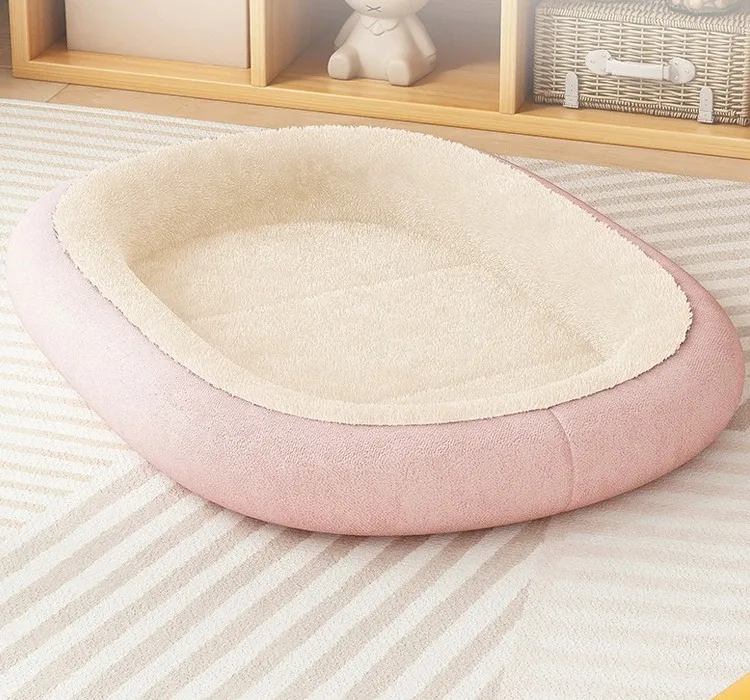 Alfombra redonda para sofá cama de perro y gato, nido de perrera para mascotas, Material suave, cojín cálido para casa para dormir, invierno 2024 - imagen 5