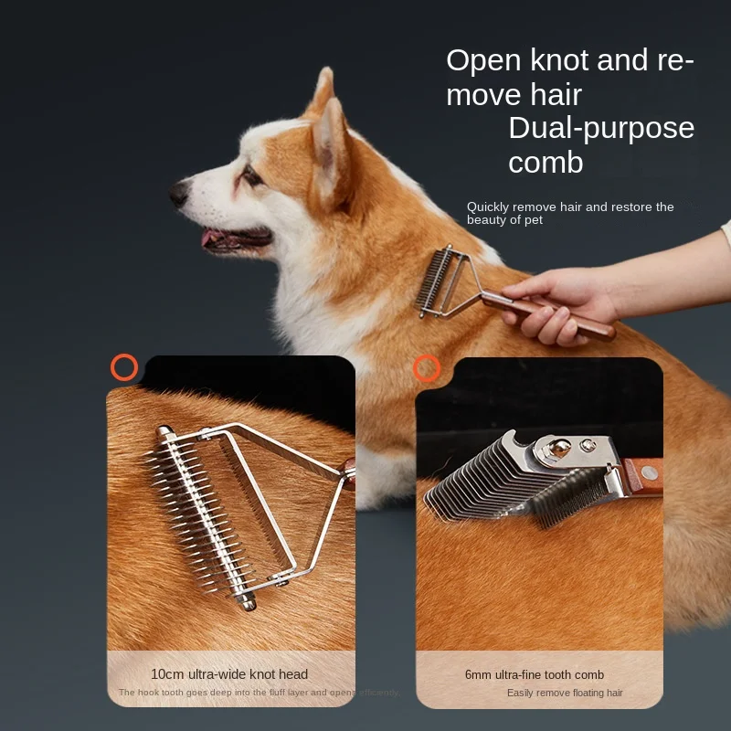 Cepillo para perros y gatos, peine autolimpiante para quitar el pelo de mascotas, herramientas de aseo para perros y gatos, peine para desmarrar mascotas, accesorios para perros - imagen 3