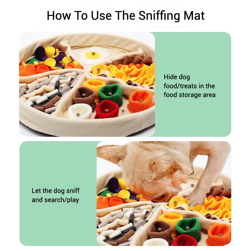 Estera interactiva para perros pequeños y medianos, forro polar suave y duradero con juguete chirriante, alimentación lenta, antiansiedad, lavado a máquina - imagen 2