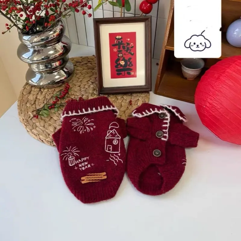 Suéter para mascotas, suéter navideño para perros y gatos, suéter de punto colorido cálido y cómodo para otoño e invierno, tiras rojas y verdes