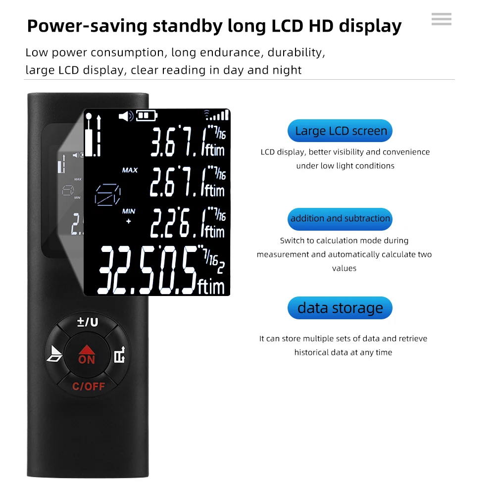 Medidor de distancia láser de 40M telémetro portátil carga USB herramientas de medida láser Trena telémetro Digital con medida de ángulo - imagen 4