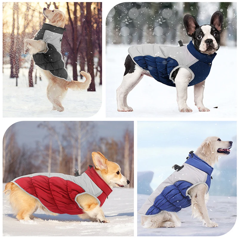 Chaqueta para perro grande, ropa impermeable para perros medianos y grandes, disfraz de invierno para mascotas, abrigo de Bulldog Francés, chaleco de pastor alemán Labrador - imagen 2