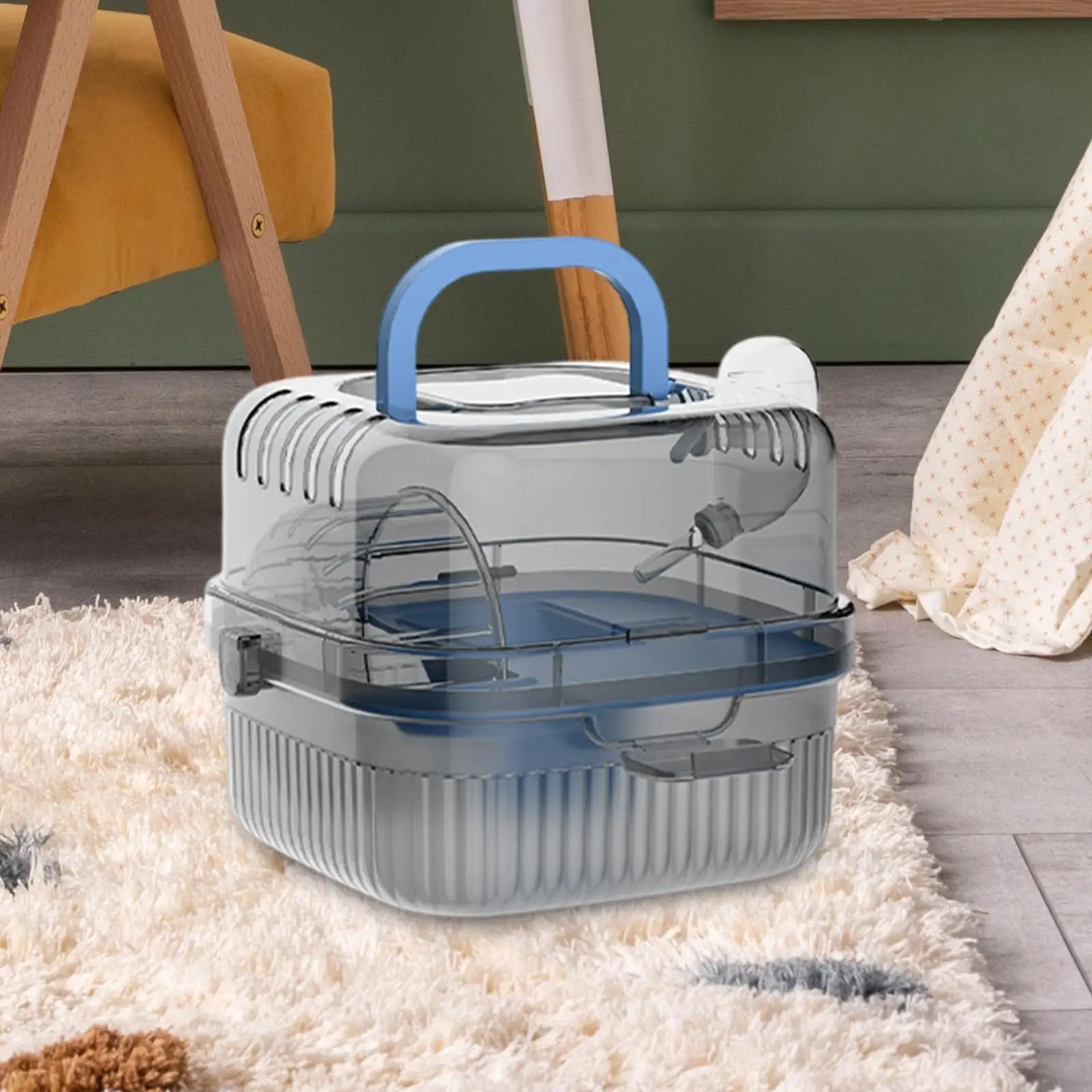 Jaula de transporte para mascotas, contenedor pequeño para mascotas, jaula portátil para hámster, funda de transporte para planeador de azúcar, erizo, ratas, gerbos - imagen 4