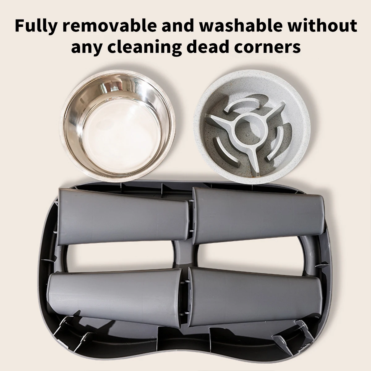 Cuenco doble elevado plegable clásico para perros de una pieza, cuenco para perros medianos y grandes, cuenco de alimentación para perros grande Golden Retriever, cuenco para mascotas - imagen 4