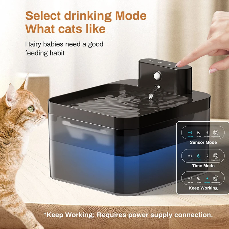 Dispensador automático de agua para gatos, detección inteligente, dispensador de agua para gatos, fuente recargable, bebedero para gatos, suministros para mascotas