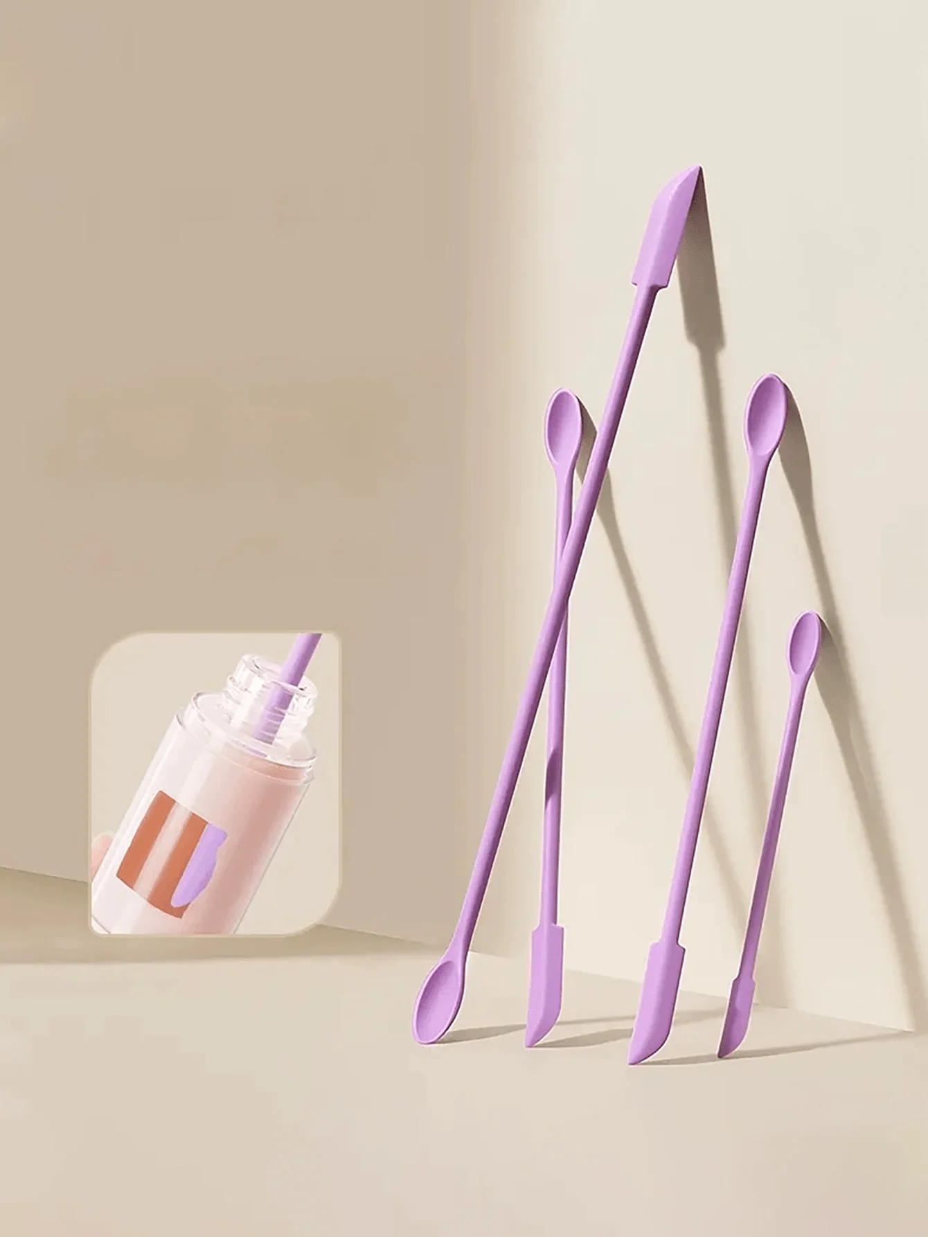 Set de 3 espátulas de silicona cosmética – Mango ergonómico para cosmética