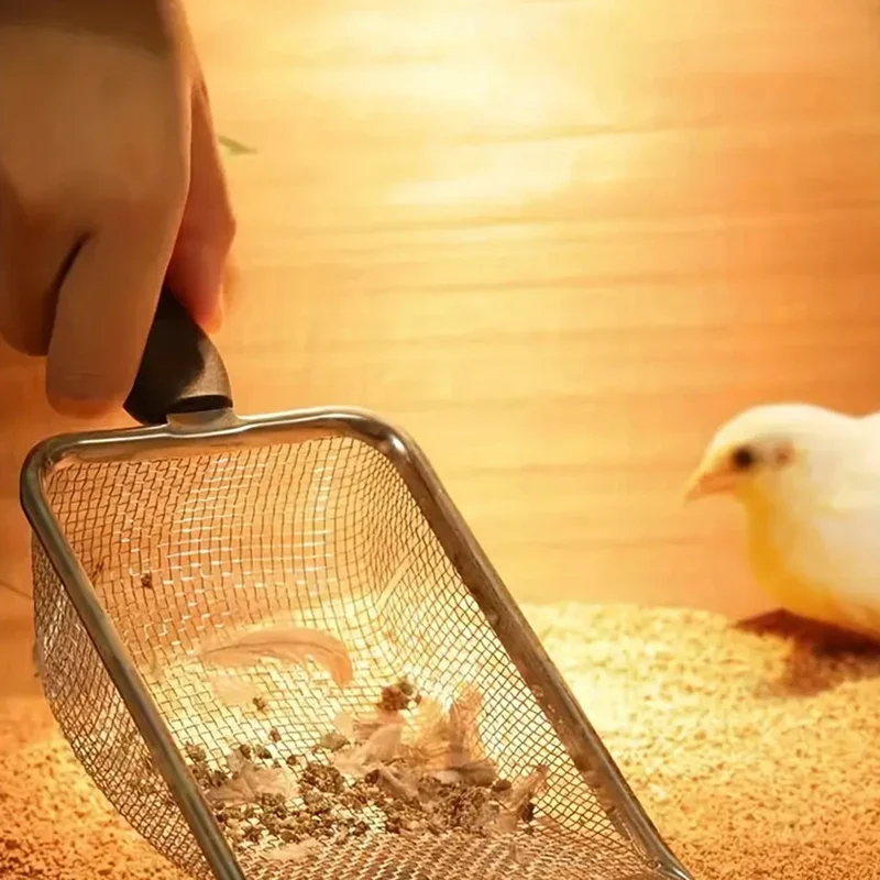 Pala para arena de gatos y perros - acero inoxidable, orificios finos