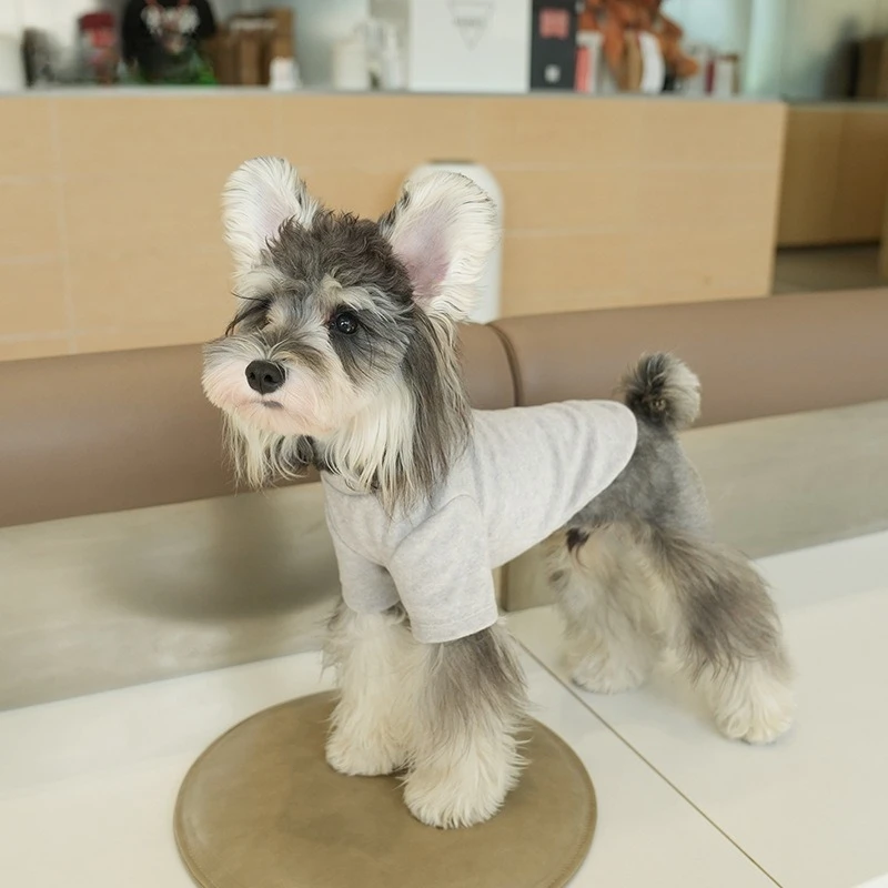 Camisa básica de cuello alto de Color sólido para otoño/invierno, camiseta de invierno de peluche, ropa para perros pequeños con dos patas - imagen 4