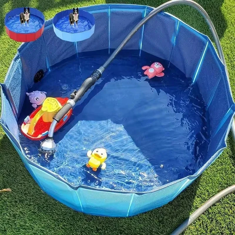 Piscina de limpieza para mascotas al aire libre plegable portátil - Bañera y baño de plástico duro - Ideal para bañarse con mascotas y diversión para niños