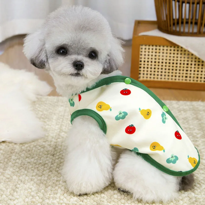 Ropa fina estampada sin mangas para perros pequeños Dachshund Shih Tzu - imagen 5