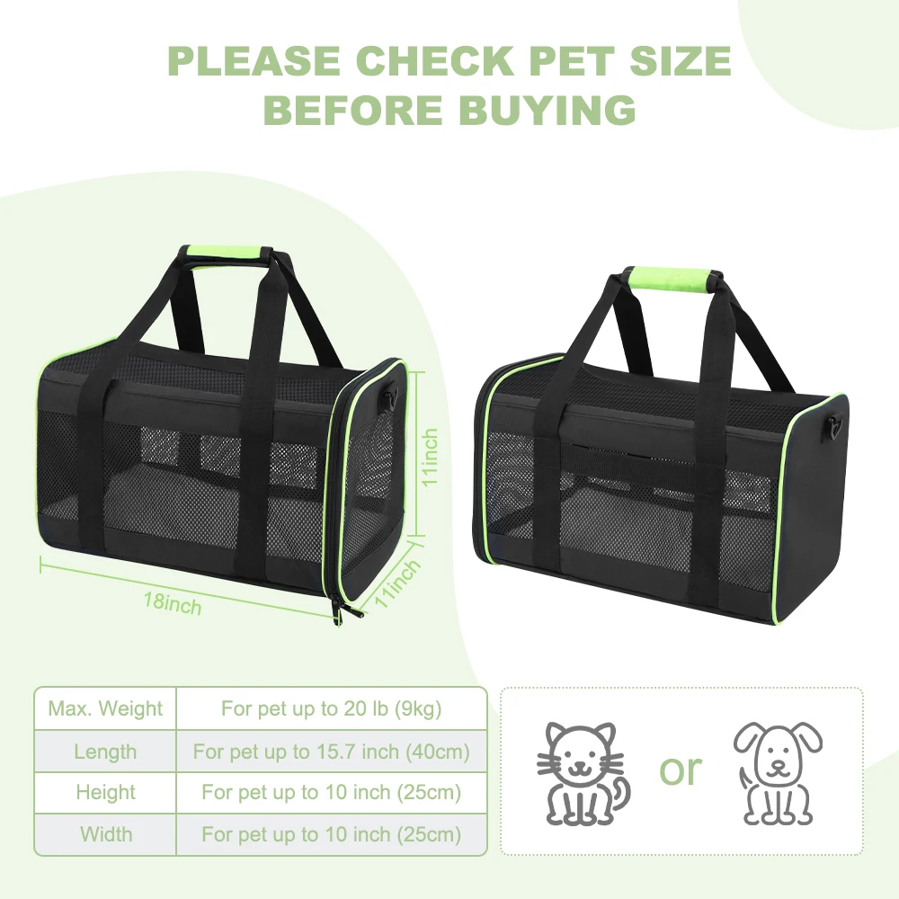 Bolsa de transporte portátil para perros y gatos, mochila lateral suave, portabebés para mascotas, bolsas de viaje para perros, transporte aprobado por aerolínea, bolso para mascotas salientes - imagen 2