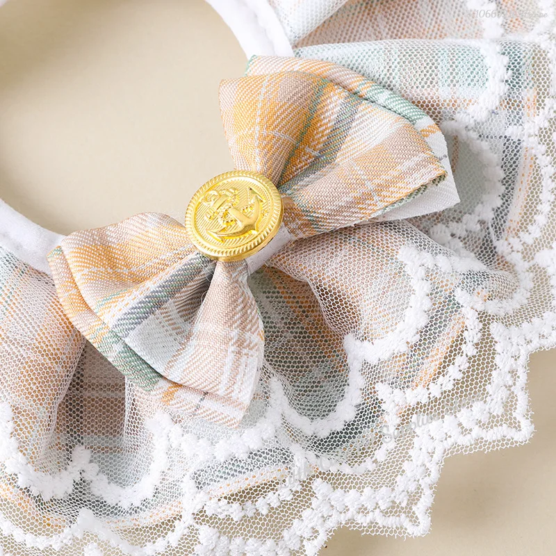 Collar de perro con perlas, joya de seda para boda, gatos, cachorro, cinta, bufanda, colgante, Collar con lazos para mascotas, accesorios de satén para nuevos gatitos, suministro para mascotas - imagen 4