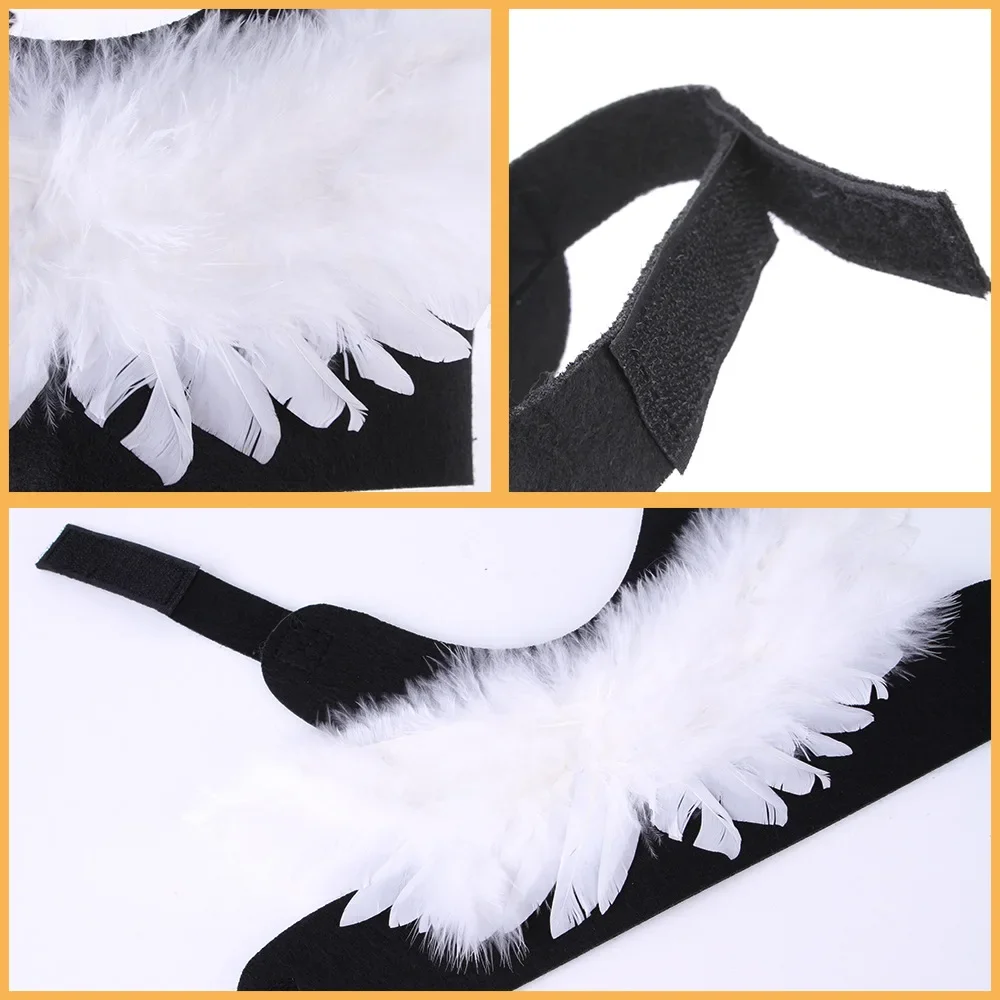 Alas de plumas para mascotas, pecho y espalda, ropa de transformación creativa para gato y perro pequeño, producto de Navidad, accesorios para gatos, Halloween - imagen 4