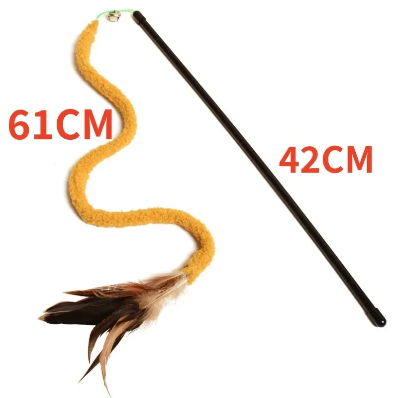 Juguete para gatos, tira de felpa, juguetes para gatos, pluma interactiva, palo para gatos, palos de plumas resistentes a mordeduras, juguete para gatos con campana, productos para mascotas - imagen 5