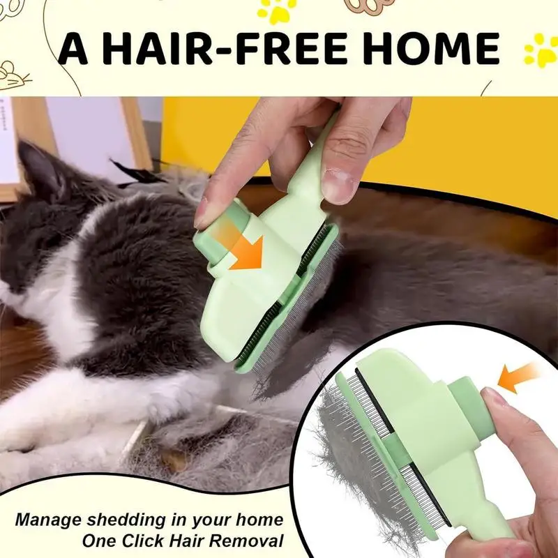 Cepillo quitapelos autolimpiable para gatos y perros – Desenredante profesional - imagen 5