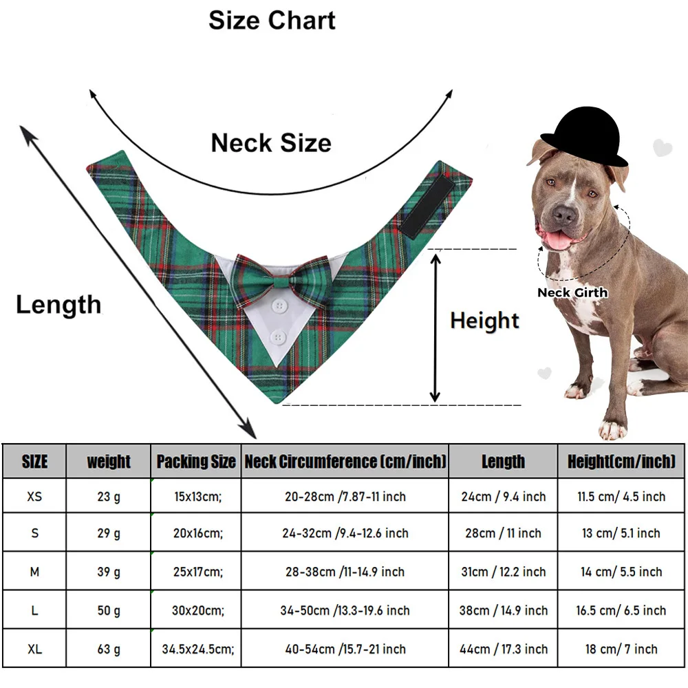 Pañuelos a cuadros para mascotas de alta calidad para perros pequeños y medianos, bufanda triangular para perros grandes con lazo, accesorios para Baberos Beagle Labrodar - imagen 2