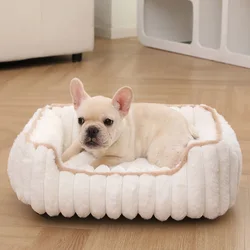 Cama nido acolchada felpa suave para gatos y perros