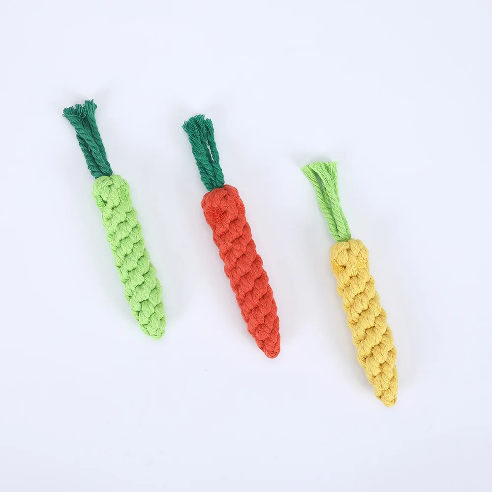 Juguete para masticar para perros, cuerda de algodón con forma de zanahoria, juguete para la dentición de cachorros para aliviar el aburrimiento, juguete para masticar duradero no tóxico para mascotas,
