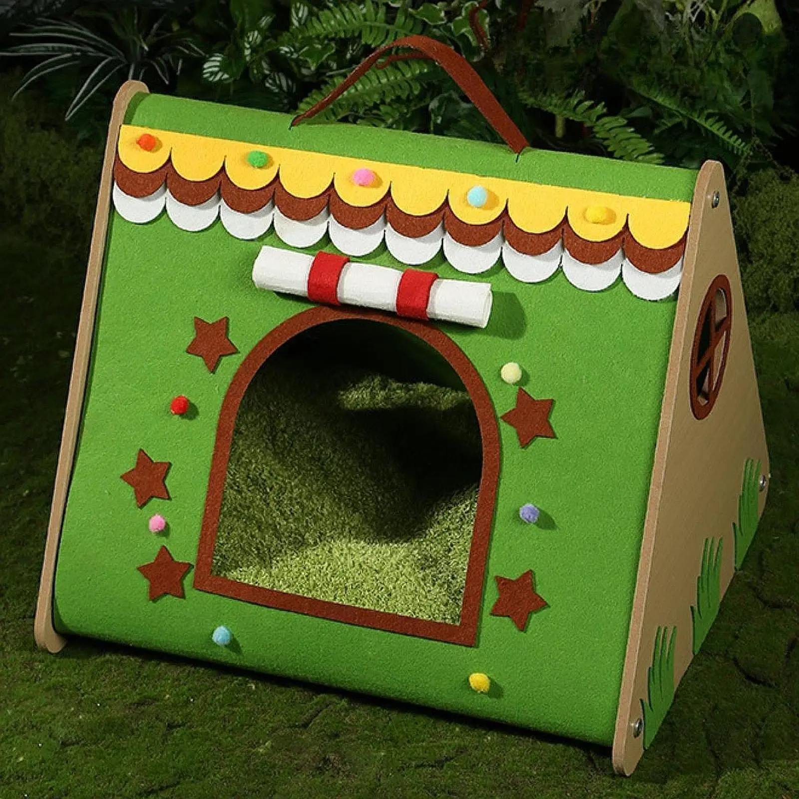 Casa para gatos con almohadilla, cama semicerrada para mascotas, calentador, suministros para mascotas, nido, camas antideslizantes para gatos para perros y gatos pequeños y medianos - imagen 4
