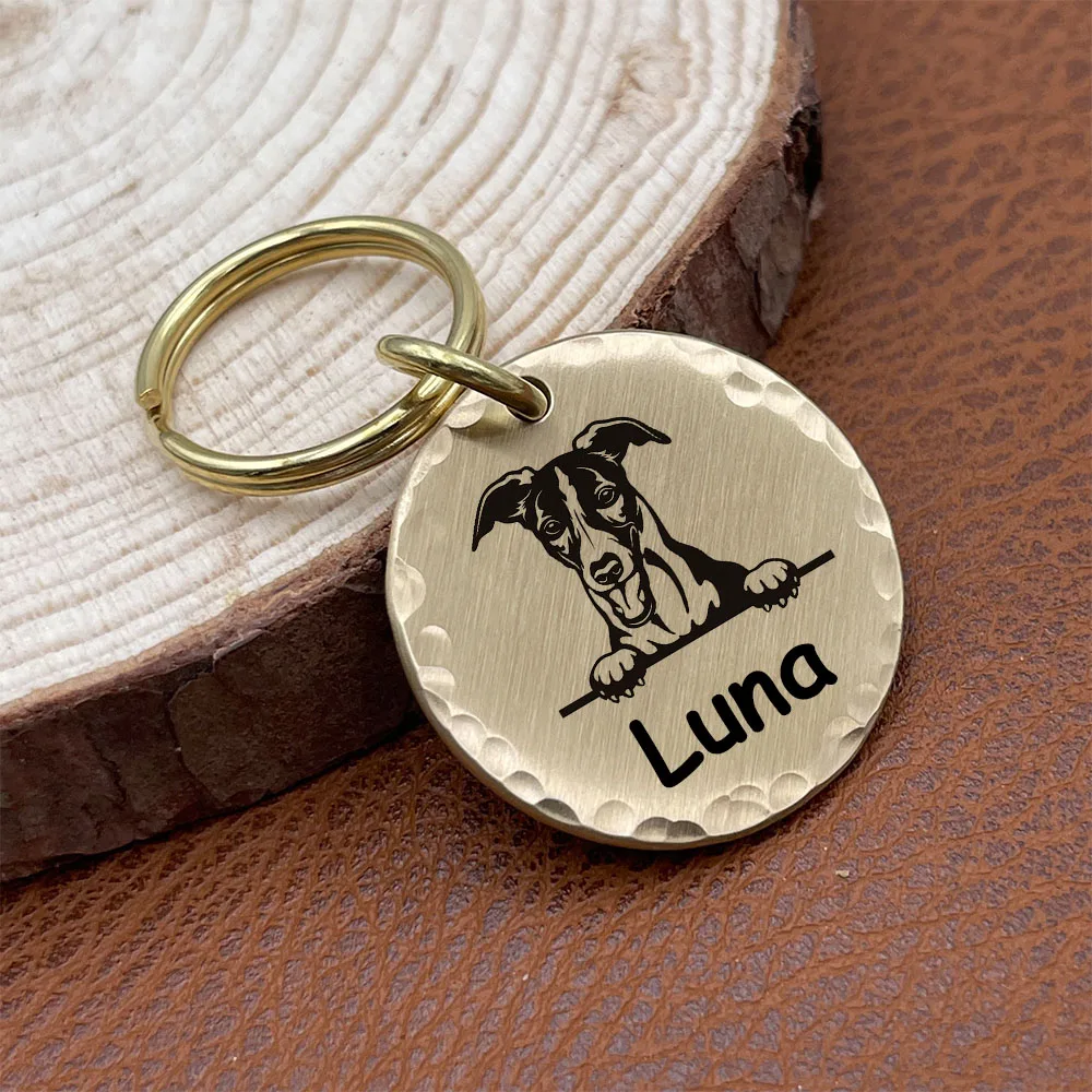 Etiquetas identificativas de latón para collar de perro y gato